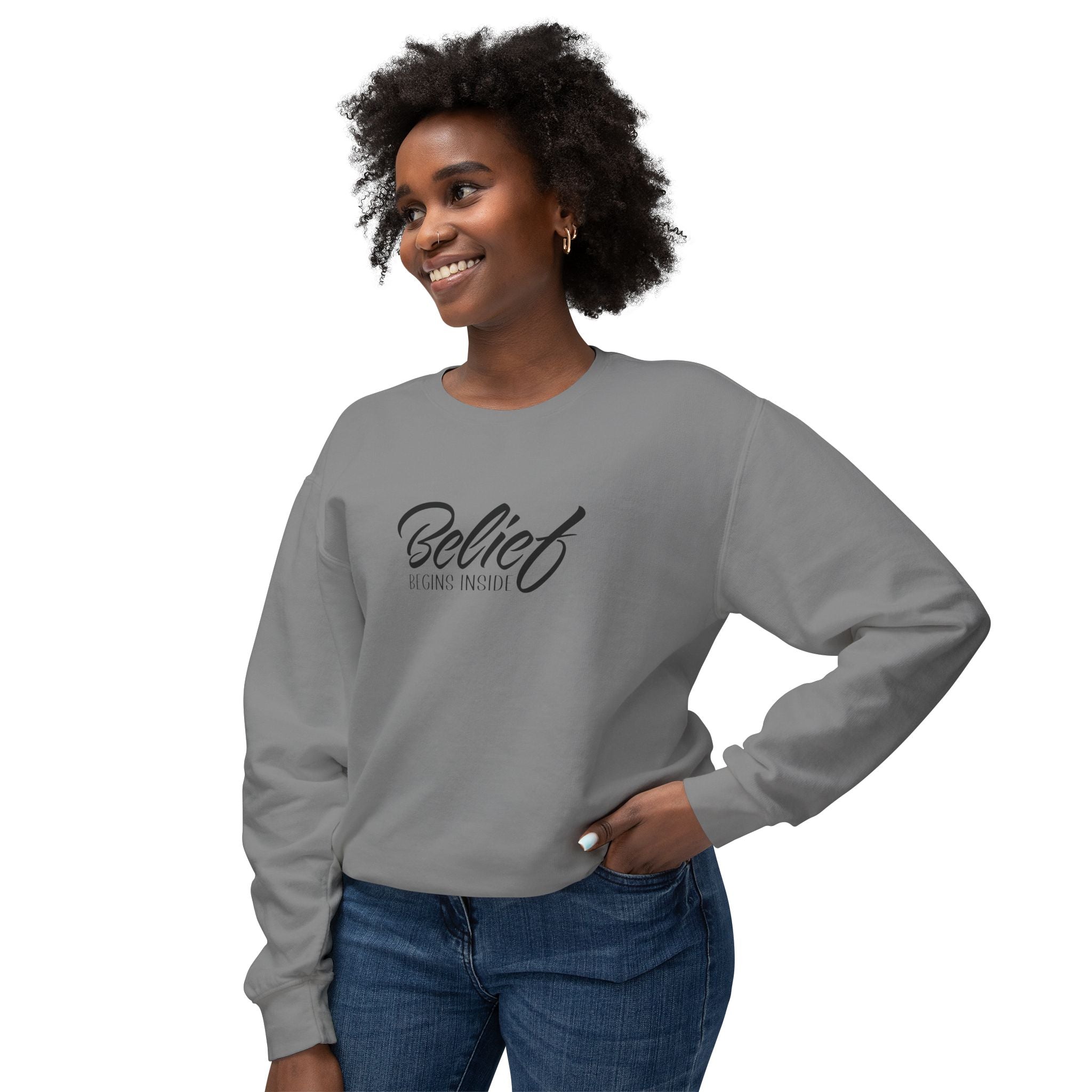 Crewneck Belief Begins Inside — WITHIN Collection