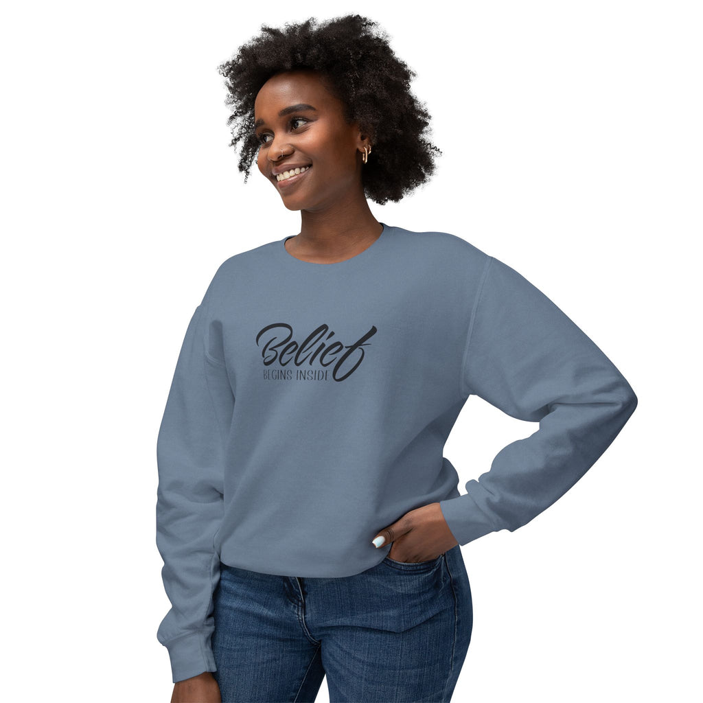 Crewneck Belief Begins Inside — WITHIN Collection