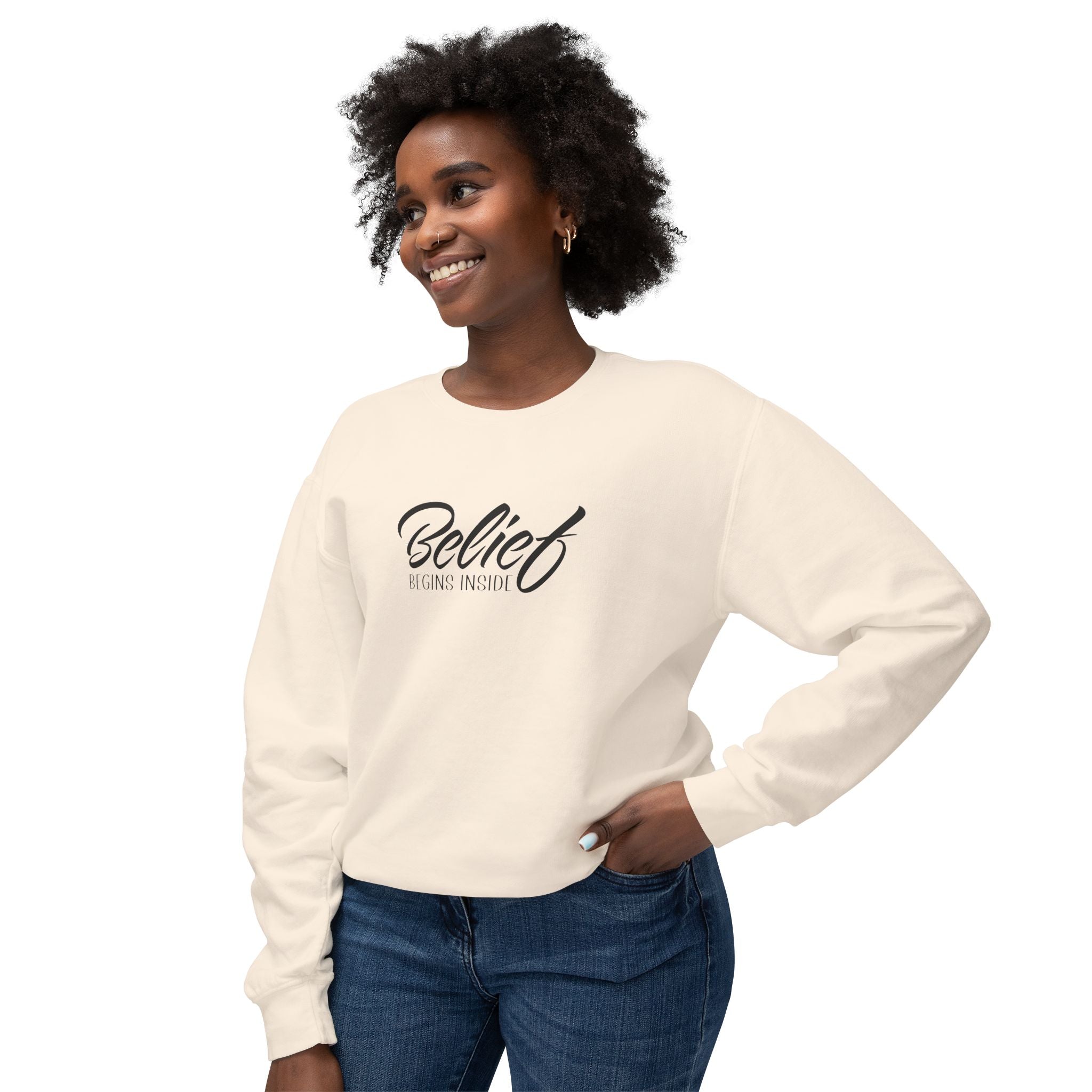 Crewneck Belief Begins Inside — WITHIN Collection